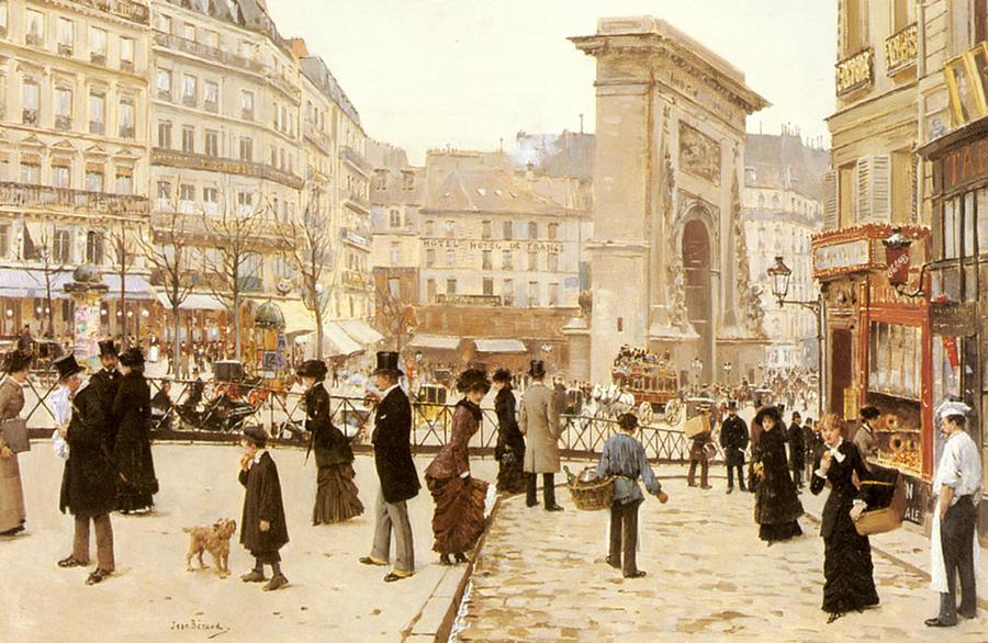 Jean Beraud - Le Boulevard St Denis, Paris Painting by Les Classics