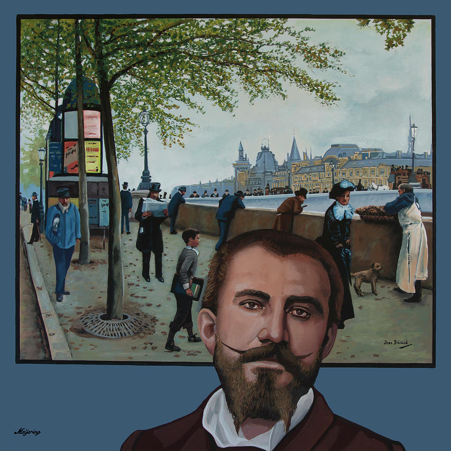 Jean Beraud Portret and Paris Painting Painting by Paul Meijering