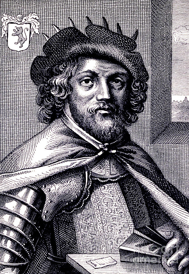 Globe Drawing - Jean de Bethencourt y5 by Historic Illustrations