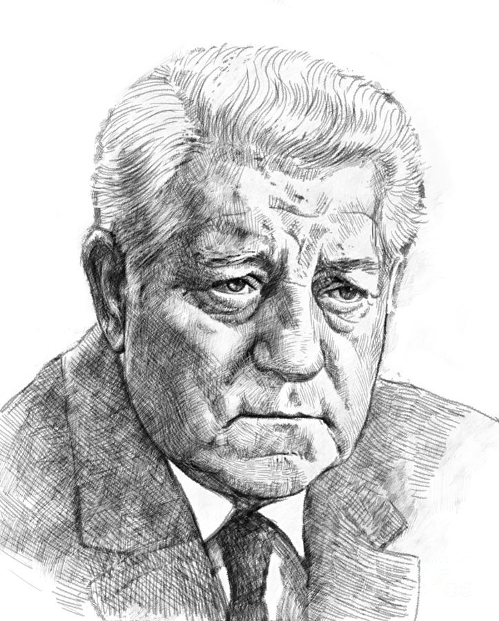 Jean Gabin, pencil portrait Digital Art by Maria Ivancheva - Pixels