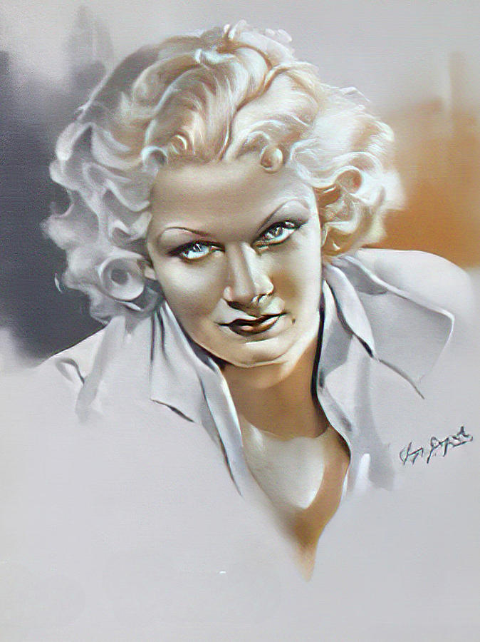 Jean Harlow - painting by Sergio Gargiulo Painting by Movie World Posters