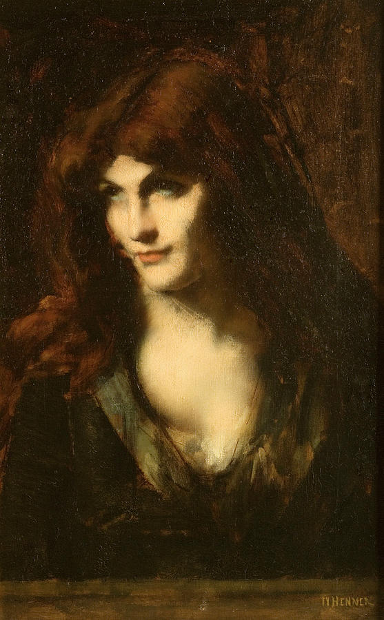 Jean Jacques Henner Melancholy formerly titled Girl with Auburn Hair ...