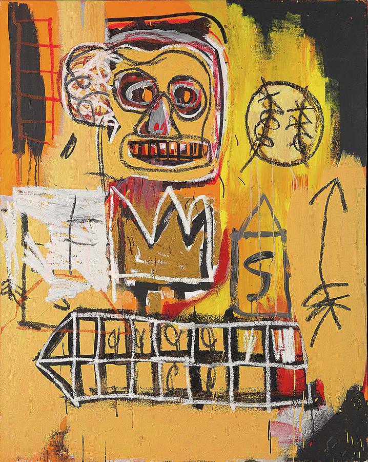 Jean Michel Basquiat, Orange Sports Figure Painting by Dan Hill ...