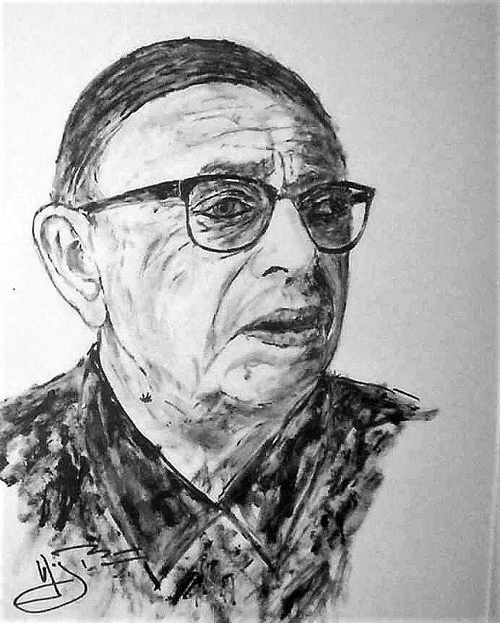 Jean Paul Sartre Painting by Ray De Boer - Fine Art America