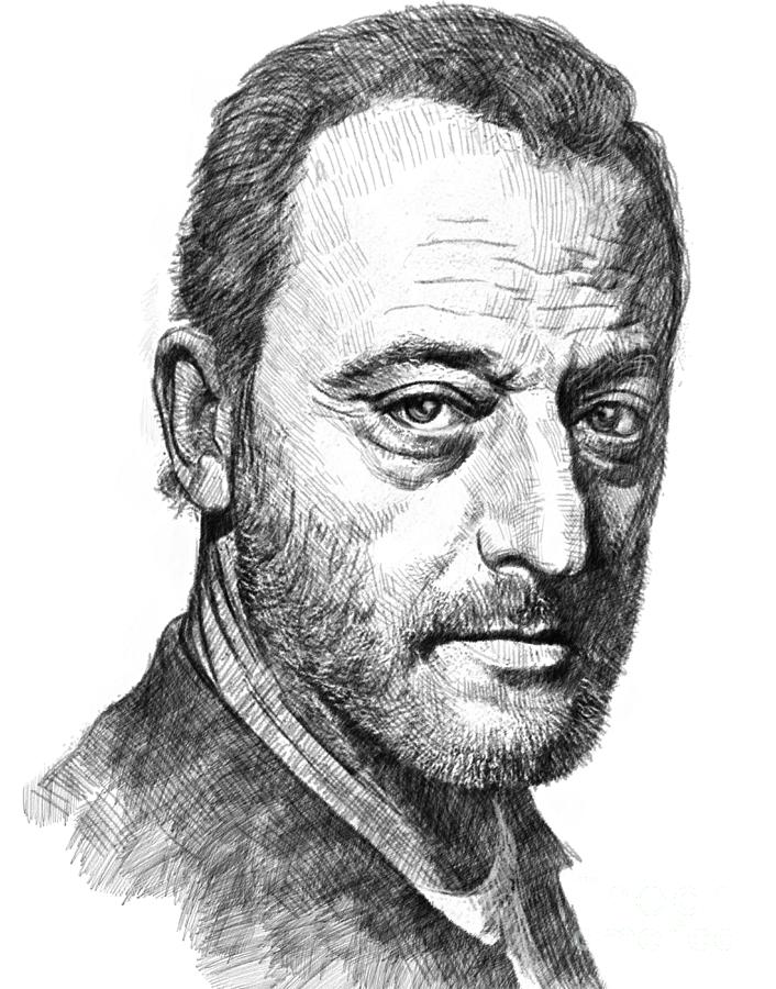 Jean Reno, pencil portrait Digital Art by Maria Ivancheva - Pixels