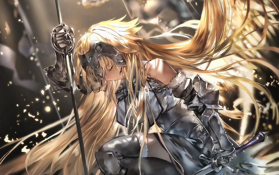 Jeanne D Arc With Sword Fate Apocrypha Darkness Fate Grand Order Jeanne D Arc Manga Fate Series Type Digital Art By Kinney Deleon