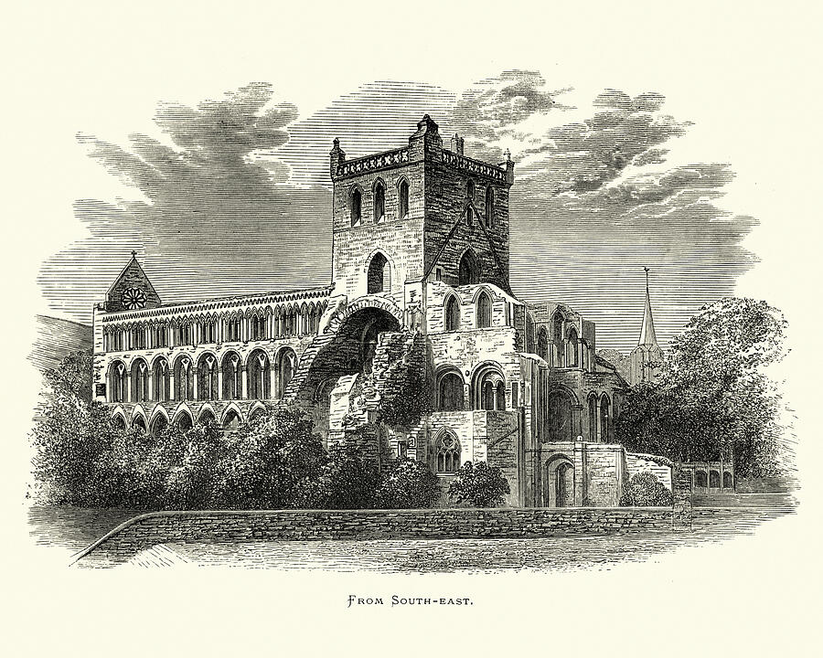 Jedburgh Abbey, from South East, Scotland, 19th Century Drawing by Duncan1890