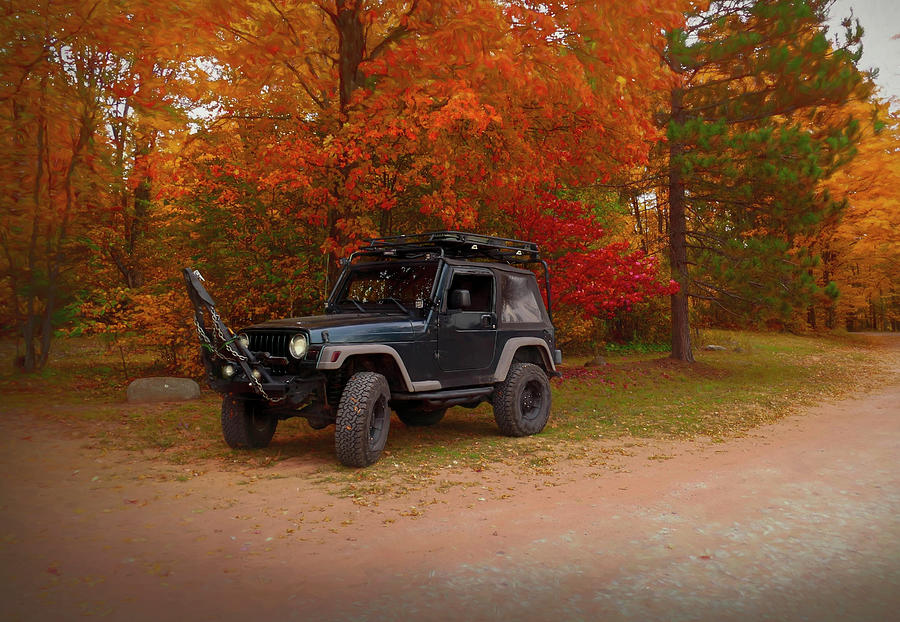 Jeep Autumn Photograph by Sandra Js