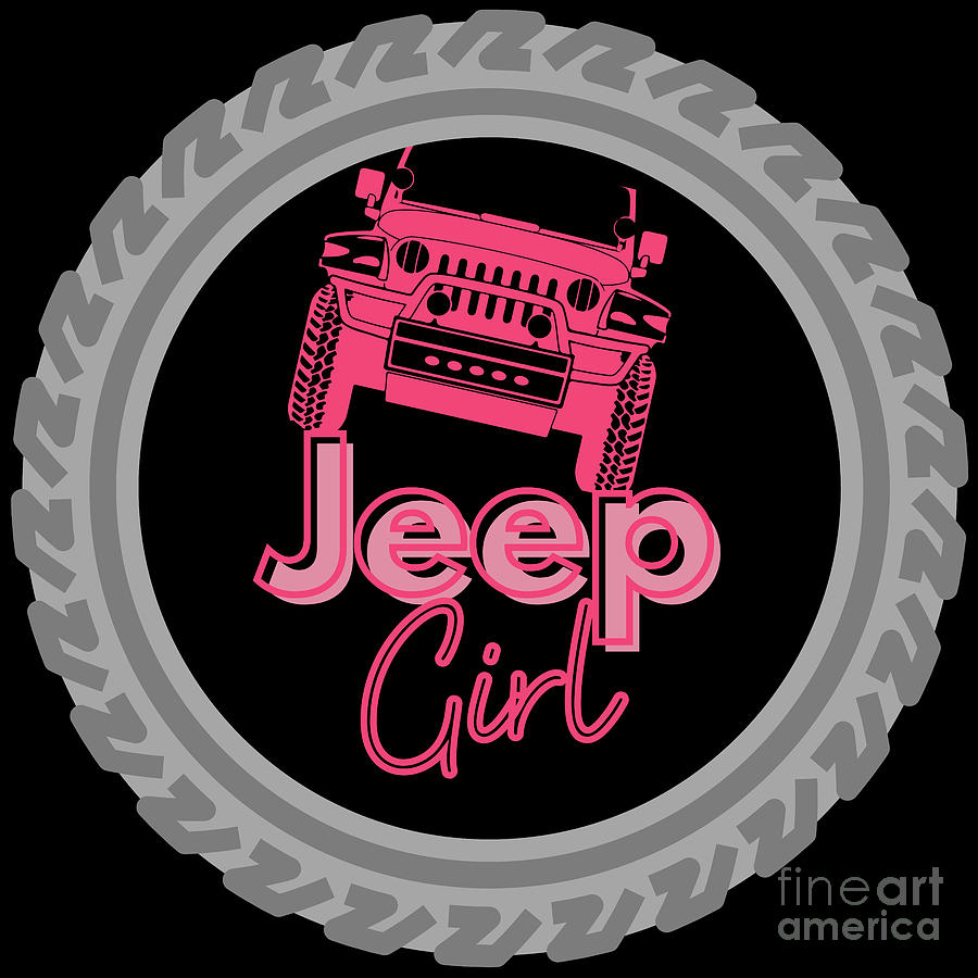 Jeep Girl - Grey Digital Art by Len Tauro