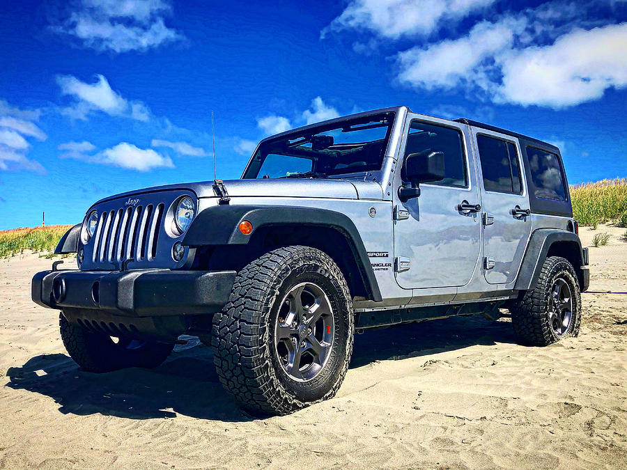 Jeep on the Beach Photograph by Maria Adams - Fine Art America