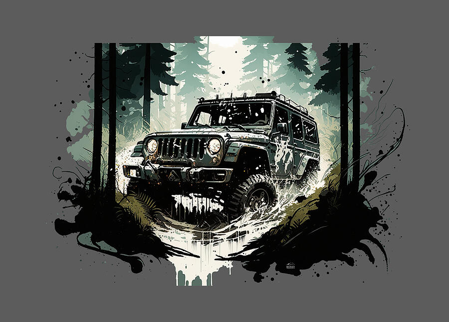Jeep T-Shirt Digital Art by Bill Posner