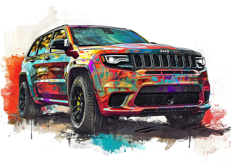 Jeep Trackhawk automotive art Painting by Clark Leffler - Fine Art America