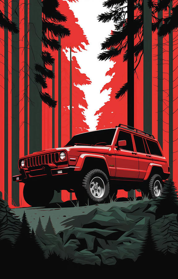 Jeep XJ Cherokee Digital Art by John Cassella - Fine Art America