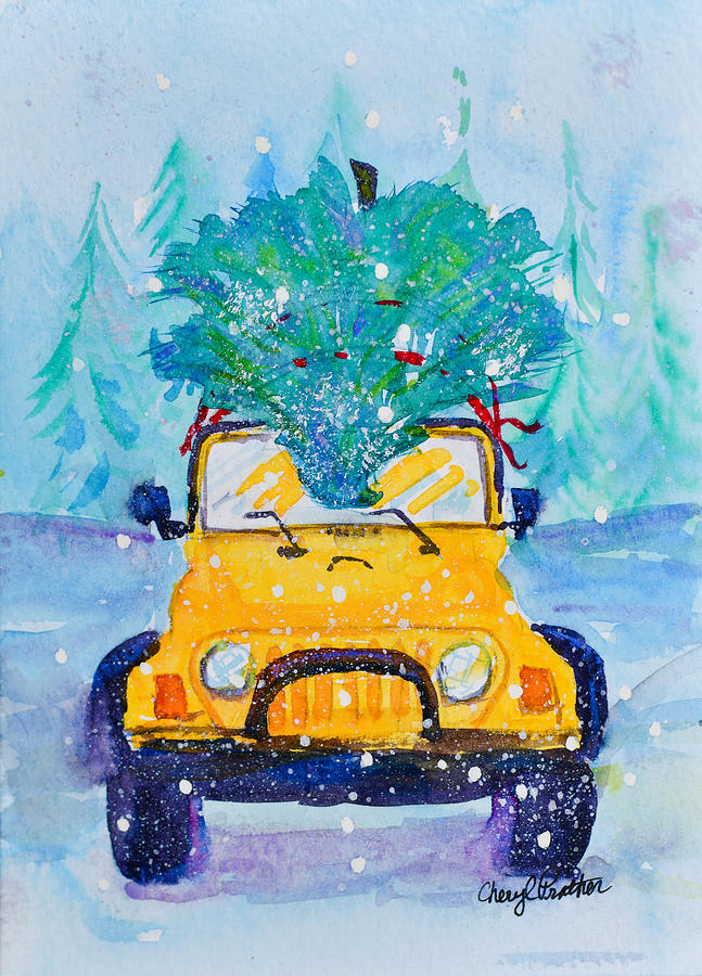 Jeepers its Christmas Painting by Cheryl Prather