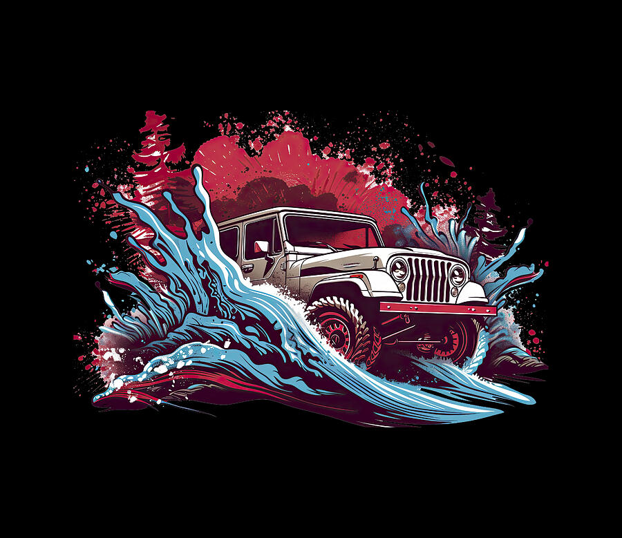 Jeeps Wild Wav Digital Art by Bill Posner