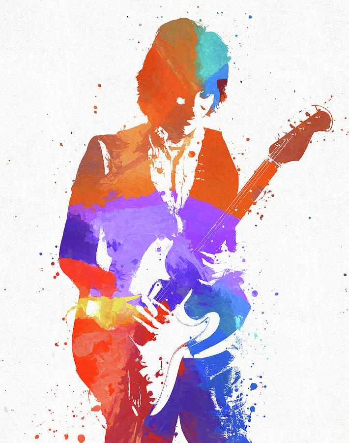 Jeff Beck Color Splash Tribute Painting