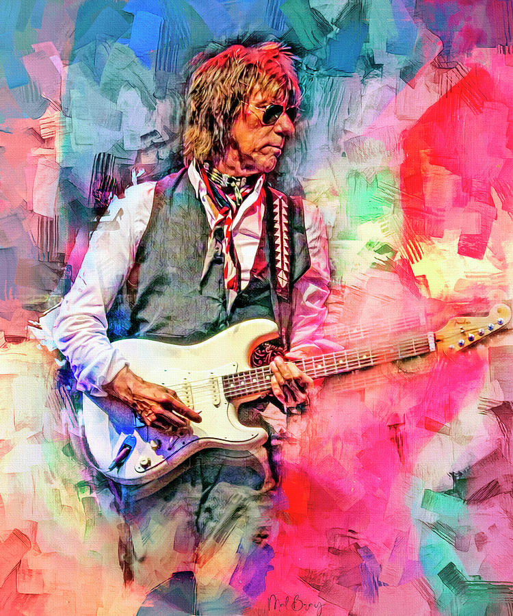 Jimmy Page Mixed Media - Jeff Beck Musician Guitarist by Mal Bray