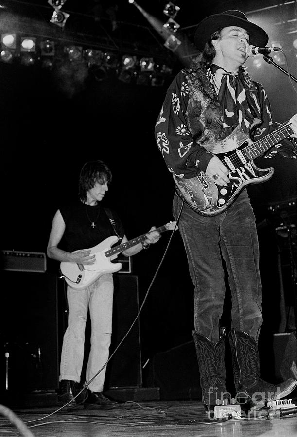 Jeff Beck Photograph - Jeff Beck,  Stevie Ray Vaughan by Concert Photos