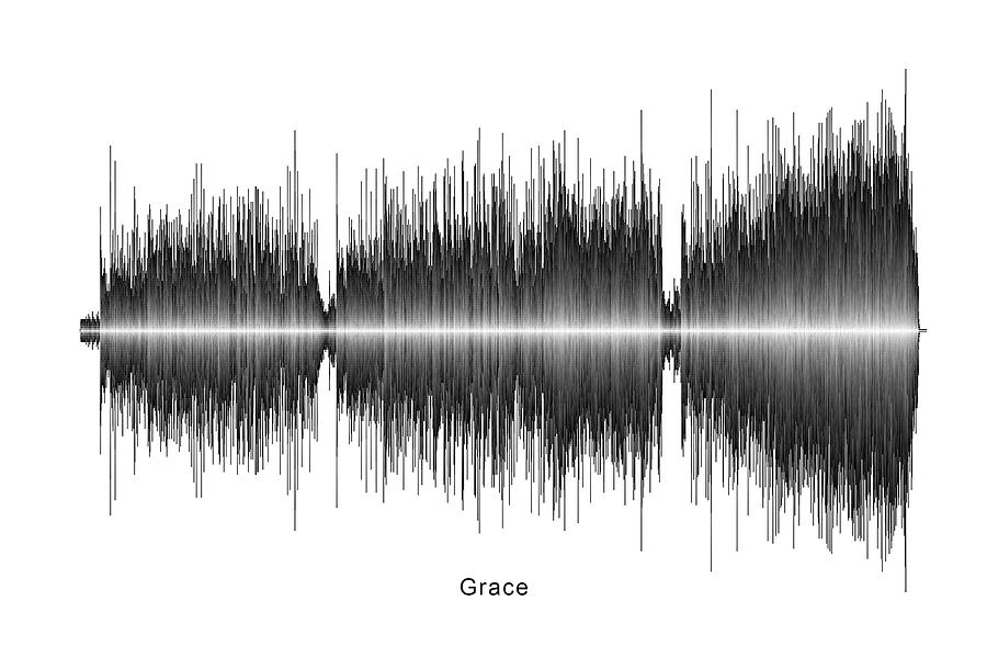 Musician Digital Art - Jeff Buckley Grace sound wave art by Soundwave Art