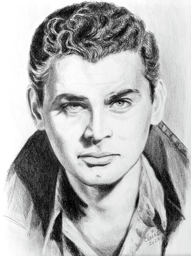 Jeff Chandler Drawing by Elaine Berger