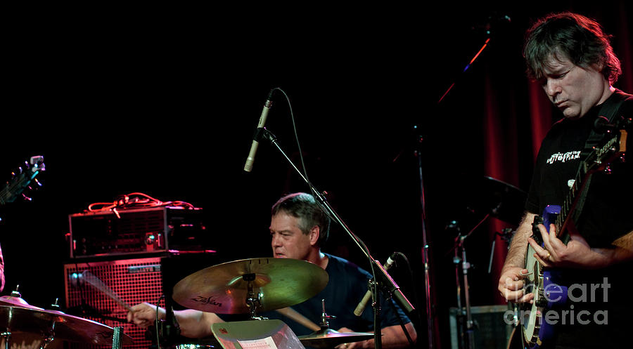Jeff Sipe and Bela Fleck at the 23rd Annual Warren Haynes Christmas Jam Pre-Jam Photograph by David Oppenheimer