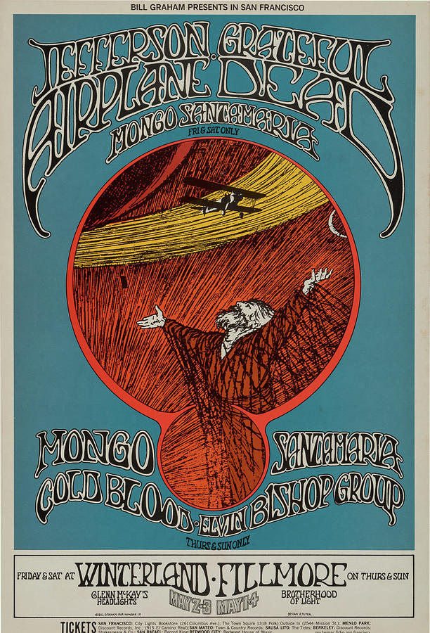 Jefferson Airplane and Grateful Dead at Fillmore Winterland Digital Art ...