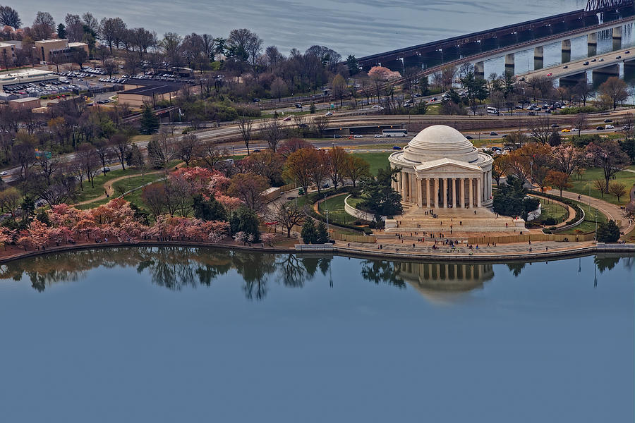 Jefferson Memorial Aerial Photograph by Susan Candelario