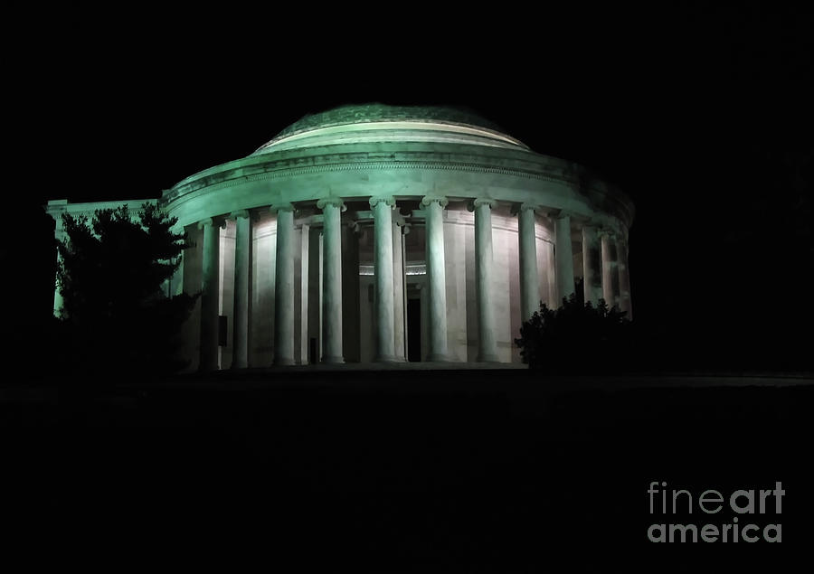 Jefferson Memorial at night fall  Photograph by Ruth Jolly