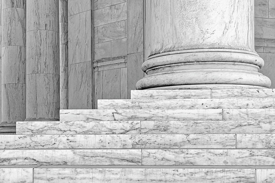 Jefferson Memorial Columns BW Photograph by Susan Candelario
