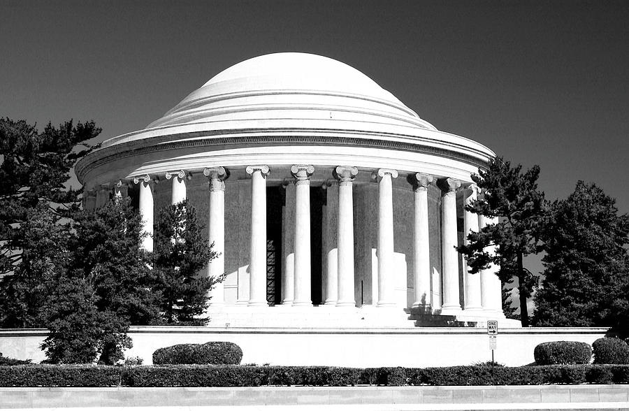 Jefferson Memorial in Washington D C bw Photograph by Bob Pardue