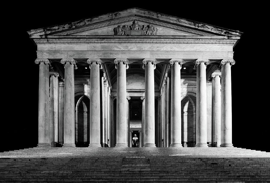Jefferson Memorial at Night Photograph by Sebastian Musial