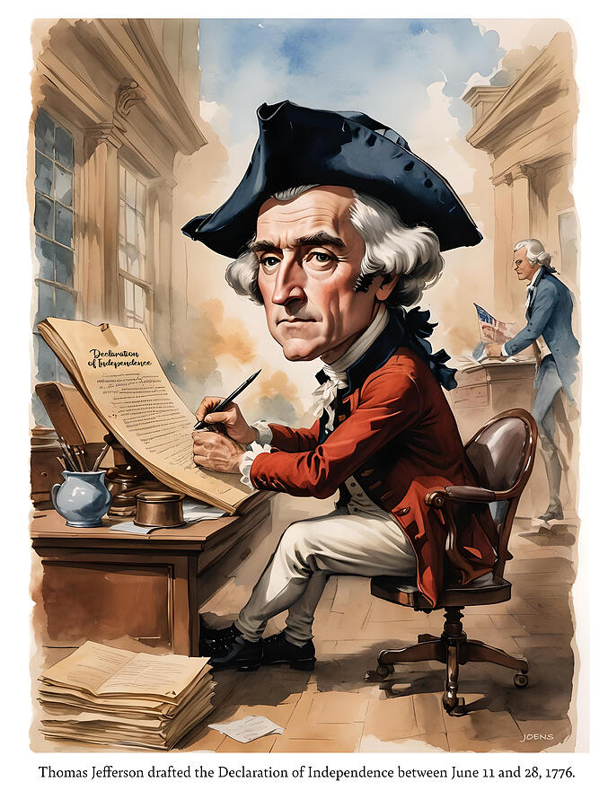 Thomas Jefferson Digital Art - Jeffersons Declaration by Greg Joens Thomas Jefferson Digital Art - Jeffersons Declaration by Greg Joens