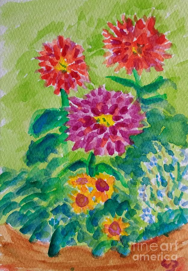 Jeffs Flowers Painting by Walt Brodis
