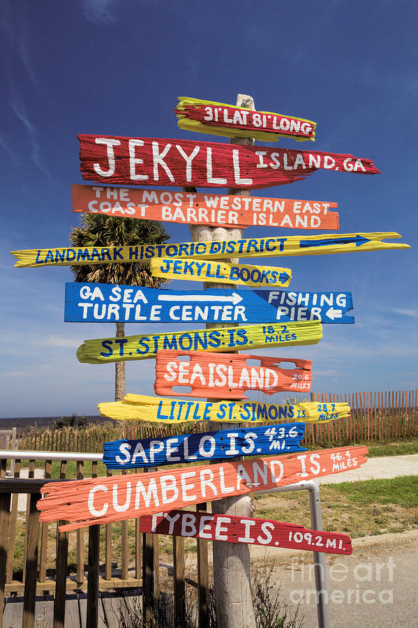 Jekyll Island Beach Signs Portrait Photograph by Adam Jewell