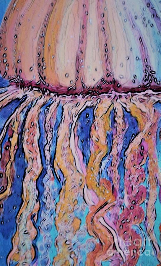 Jelly Fish Art Mixed Media by Mesa Teresita
