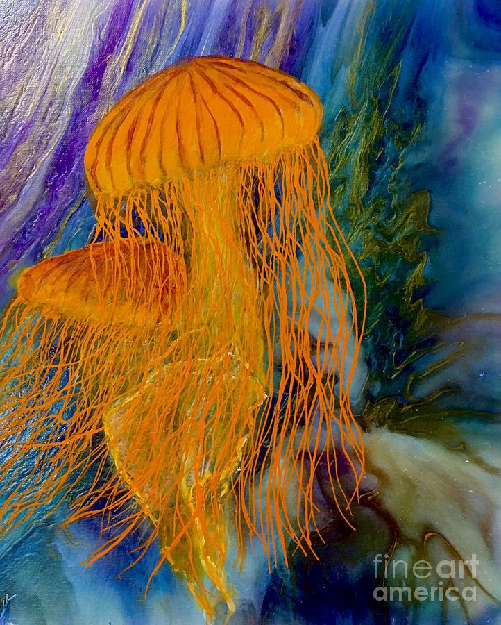 Jelly Swishes Painting by Karen Ann