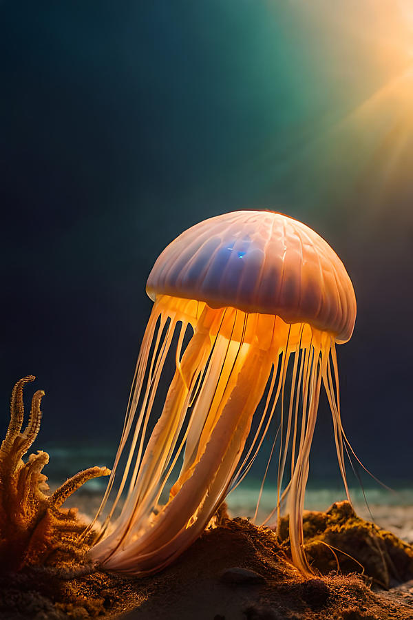 Jellyfish catching the evening sun Photograph by Darren Wilkes - Fine ...