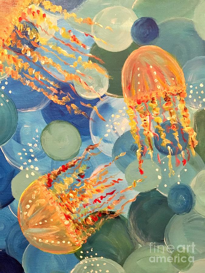 Jellyfish Painting by Debora Sanders