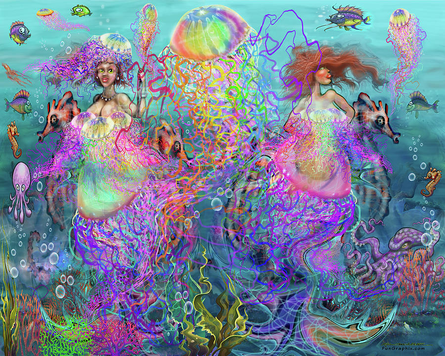 Mermaid Disco Dresses Digital Art by Kevin Middleton