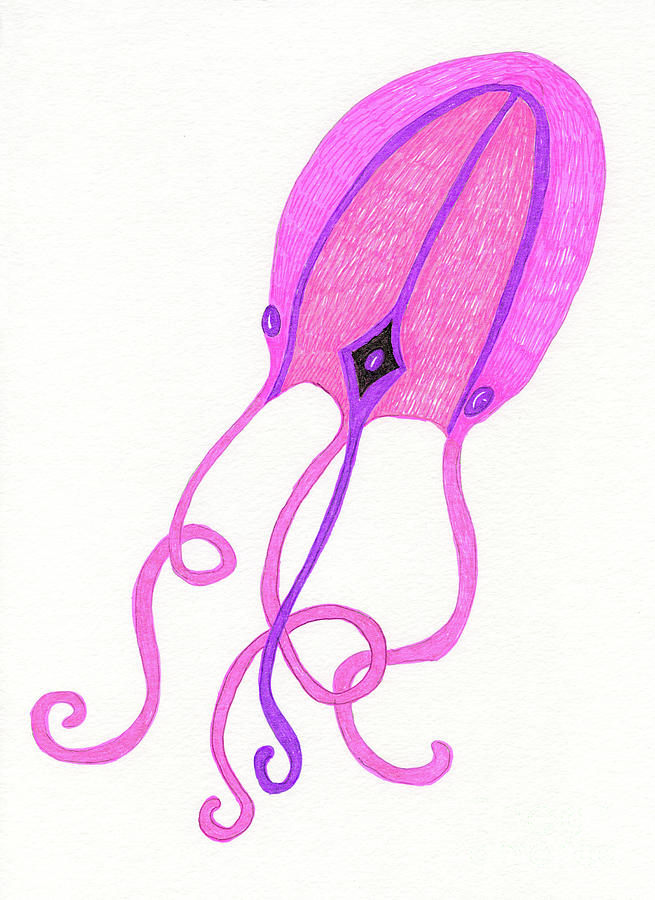 Jellyfish Pink Painting by Norma Appleton