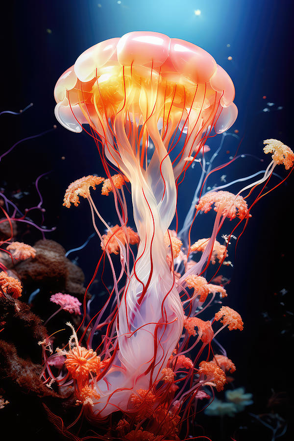 Jellyfish Swirls Digital Art by Wes and Dotty Weber
