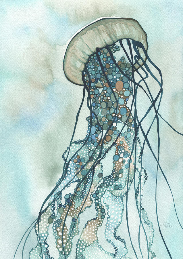 Marine Painting - Jellyfish III by Tamara Phillips