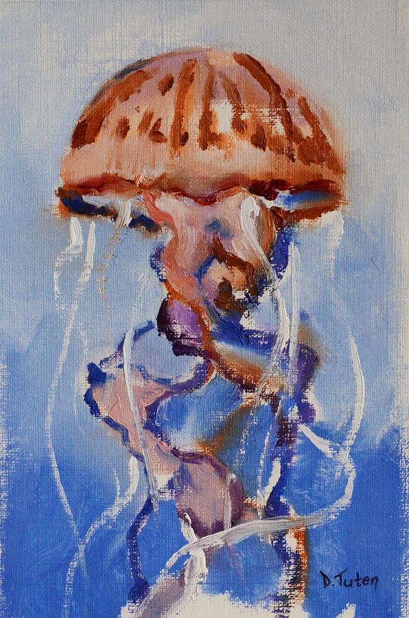 Jellyfish Underwater Painting Series Painting by Donna Tuten