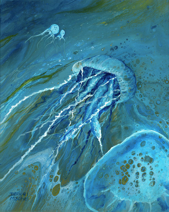 Wildlife Painting - Jellyfish World by Darice Machel McGuire