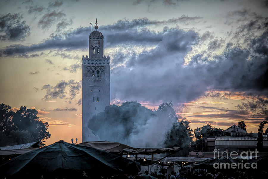 Jemma ed Fnaa Square Marrakesh Mosque  Photograph by Chuck Kuhn