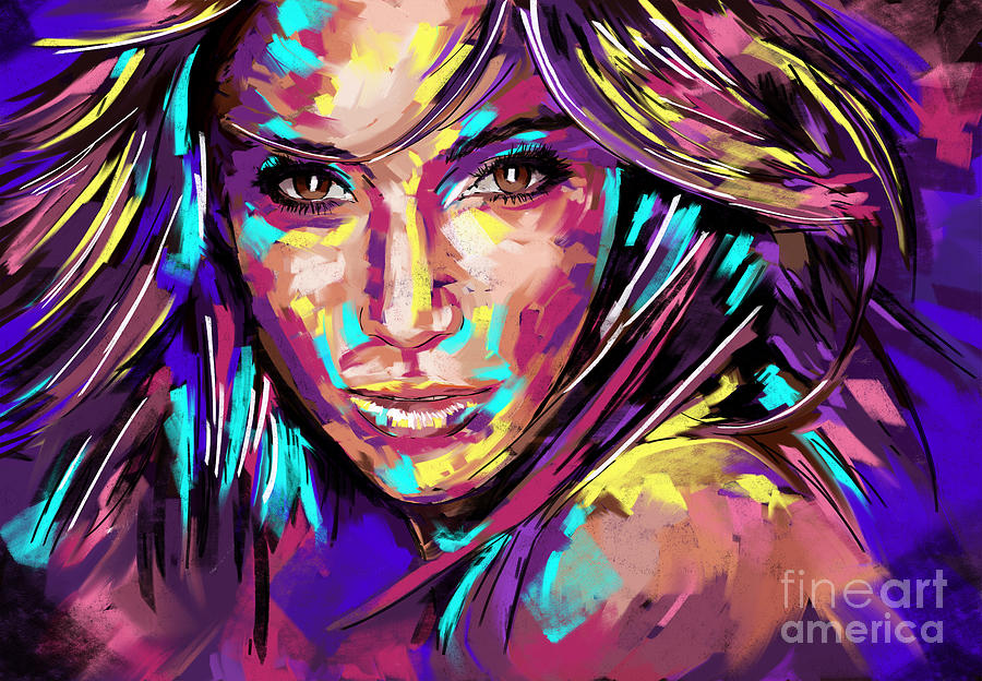 Jennifer Lopez Painting by Tim Gilliland