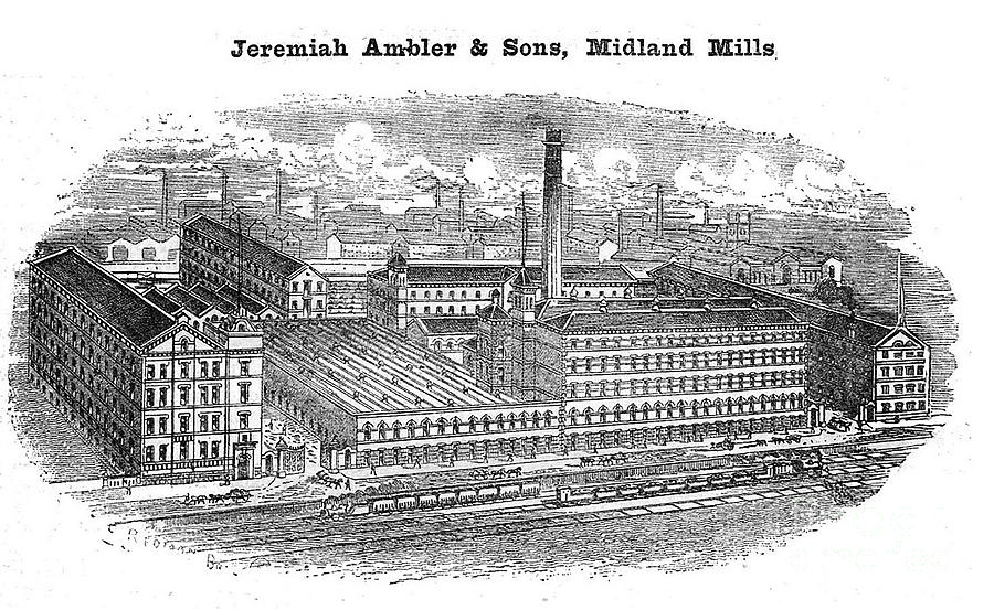 Jeremiah Ambler, Midland Mills, Bradford Drawing by Mick Flynn