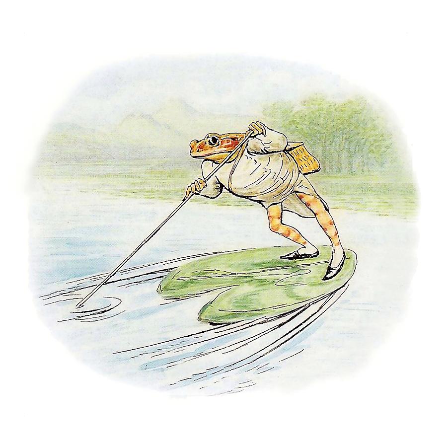 Jeremy Fisher Poles on a Lily Pad Beatrix Potter Digital Art by Beatrix ...