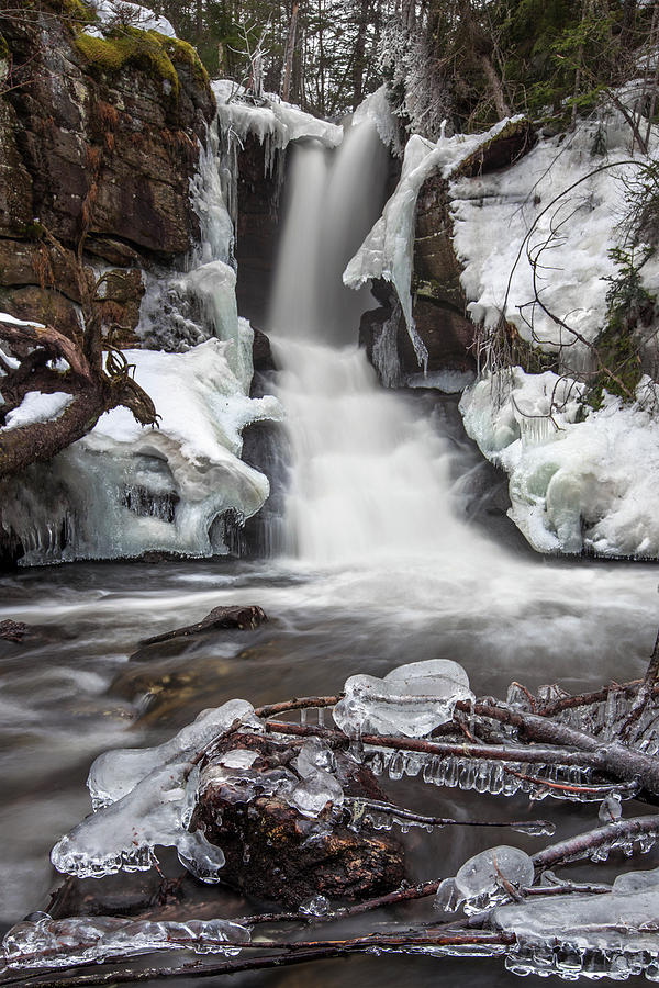 Jericho Falls Icy Branches Photograph by White Mountain Images