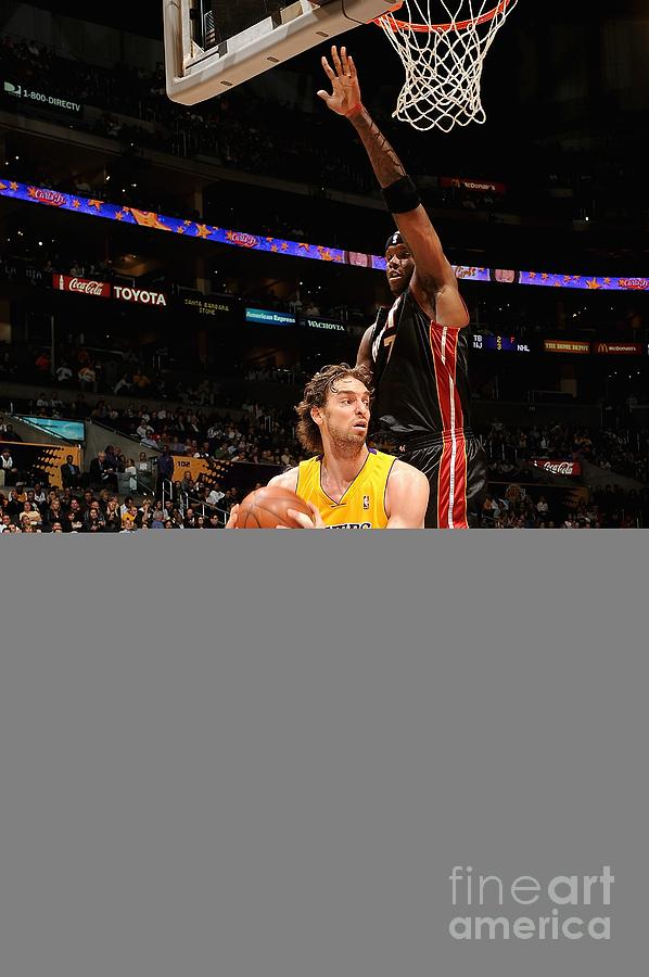 Jermaine Oneal and Pau Gasol Photograph by Noah Graham